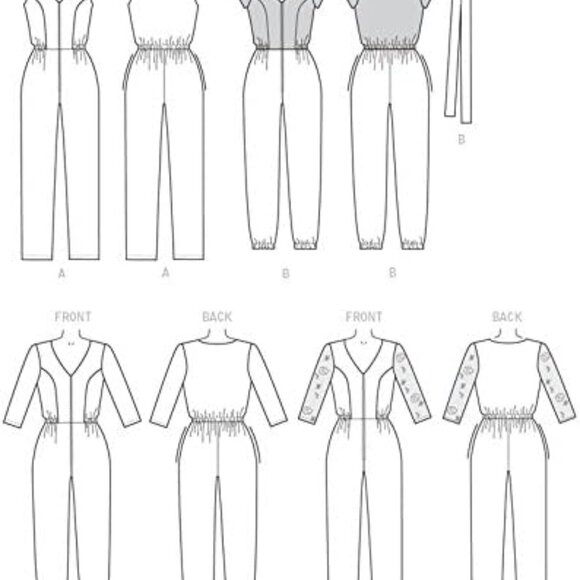 McCall's Pattern M7292 Misses'/Miss Petite Jumpsuits & Belt 14-16-18-20-22 - Picture 3 of 3